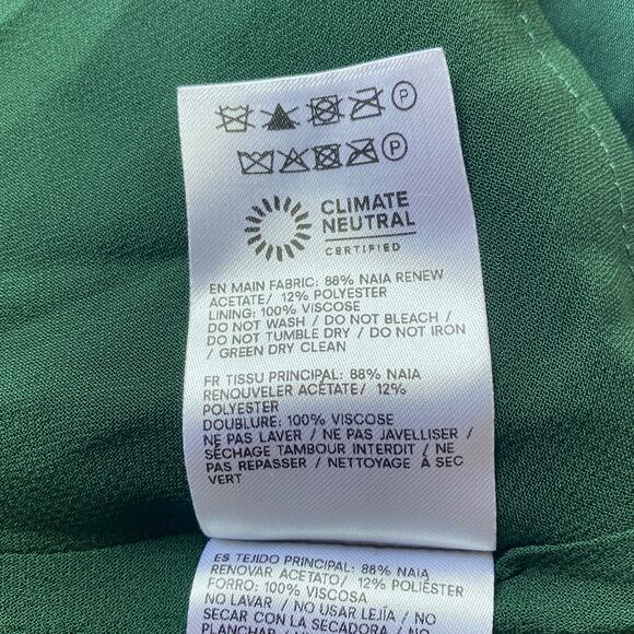 Reformation Tyler Satin Dress Forest - Picture 8 of 10